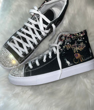 Load image into Gallery viewer, Mad Hustle Hightop Canvas Shoe (bling toe)