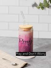 Load image into Gallery viewer, Pray and Don’t Worry Glass Can Collection