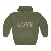Load image into Gallery viewer, Floral Love Hooded Sweatshirt (Unisex Heavy Blend™)