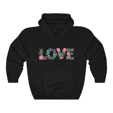Load image into Gallery viewer, Floral Love Hooded Sweatshirt (Unisex Heavy Blend™)