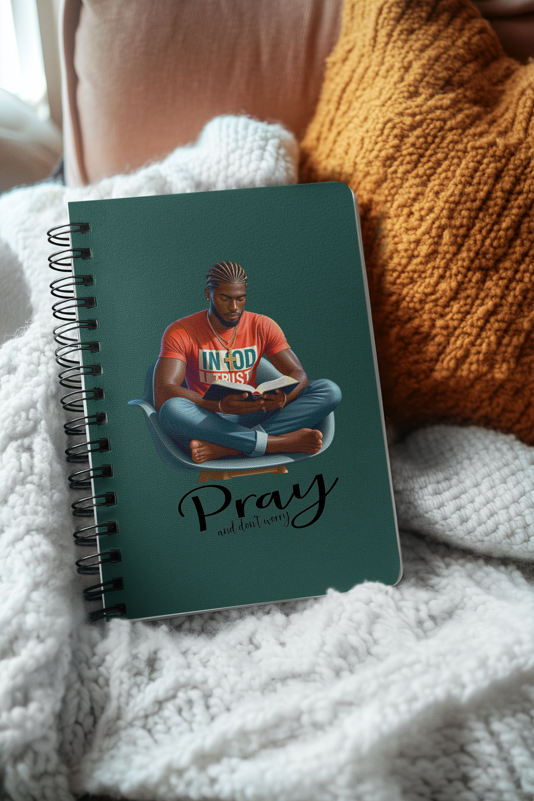 Pray and Don’t Worry – Men’s Faux Leather Journal