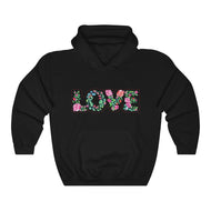 Floral Love Hooded Sweatshirt (Unisex Heavy Blend™)