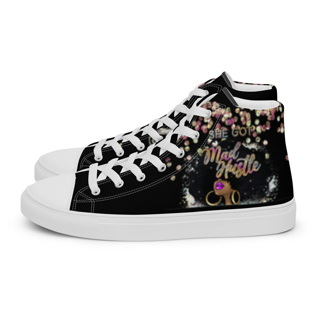 Mad Hustle High Top Canvas Shoe (no bling toe)